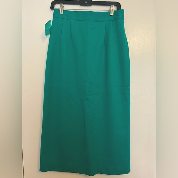 Vintage NWT Nordstrom Wool Women's Green Pencil Skirt | Size 10 - Picture 1 of 7